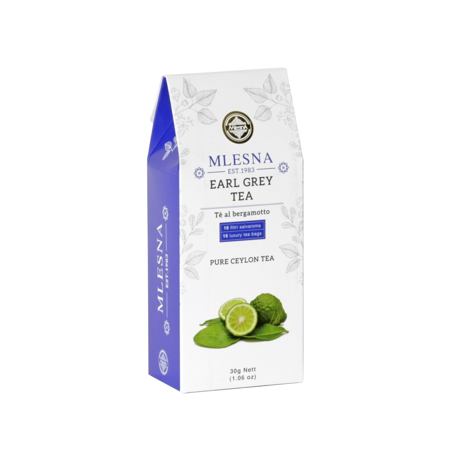 Čaje Mlesna Cejlonský černý čaj nejvyšší kvality s přírodní esencí bergamotu MLESNA (Ceylon) Ltd. pravý čaj z Cejlonu