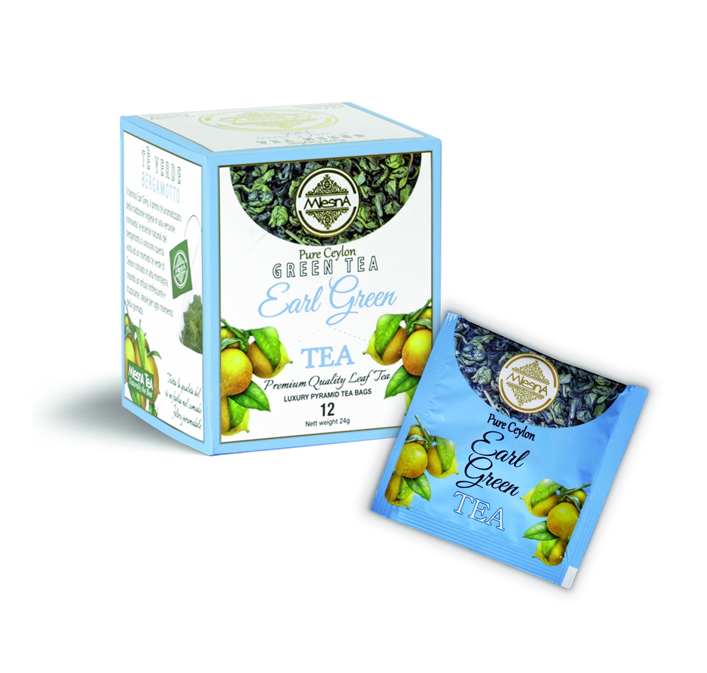 Čaje Mlesna Cejlonský zelený čaj nejvyšší kvality s přírodním extraktem soursopu MLESNA (Ceylon) Ltd. pravý čaj z Cejlonu