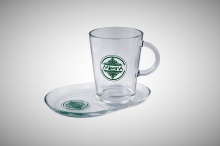 Skleněný hrnek s podšálkem, Glass Tea Set  0,3l